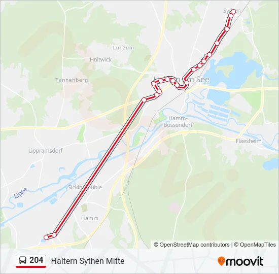 204 Bus Line Map