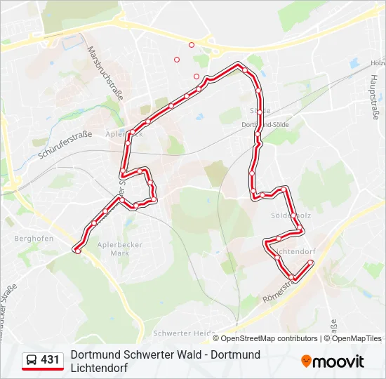 431 Bus Line Map