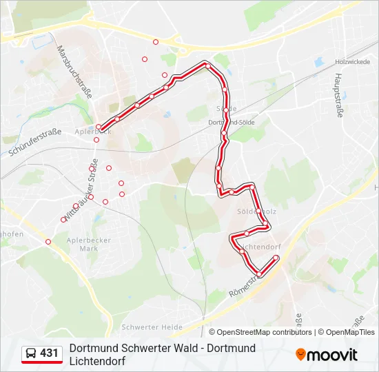 431 Bus Line Map