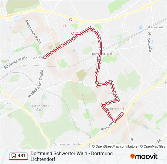 431 Bus Line Map