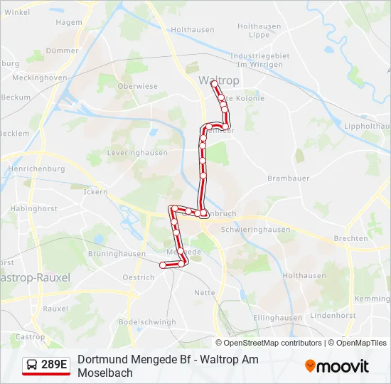 289E Bus Line Map