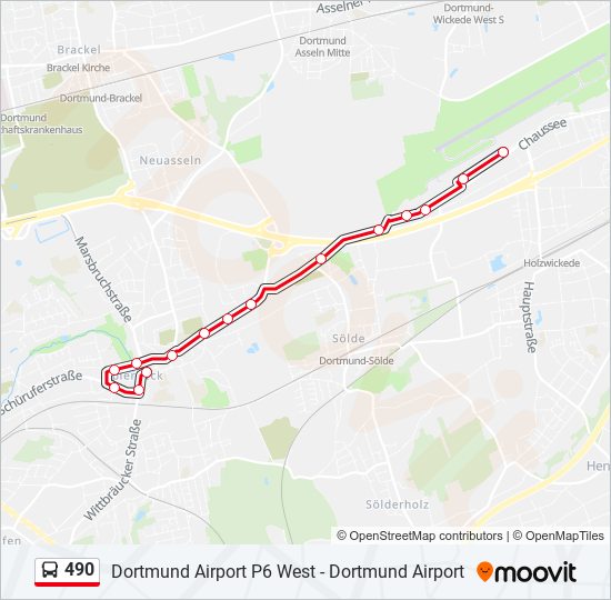 490 Route Fahrpläne, Haltestellen & Karten Dortmund Airport (Aktualisiert)