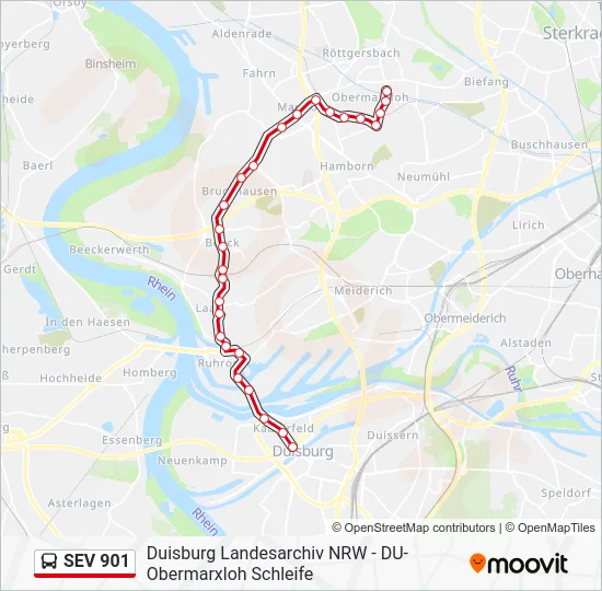 Автобус SEV 901: карта маршрута