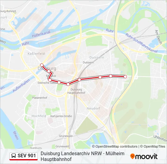 SEV 901 Bus Line Map