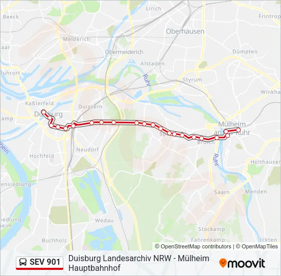 SEV 901 Bus Line Map