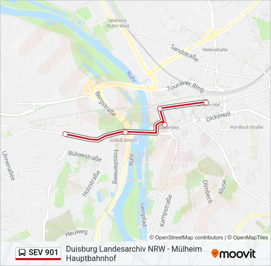 SEV 901 Bus Line Map