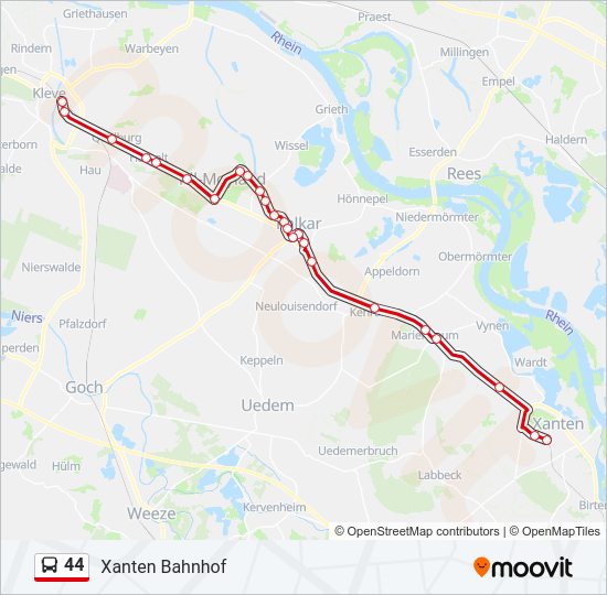Автобус 44: карта маршрута