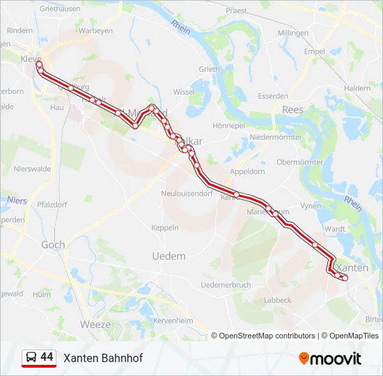 44 Bus Line Map