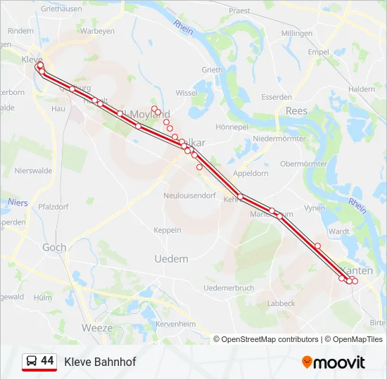 44 Bus Line Map