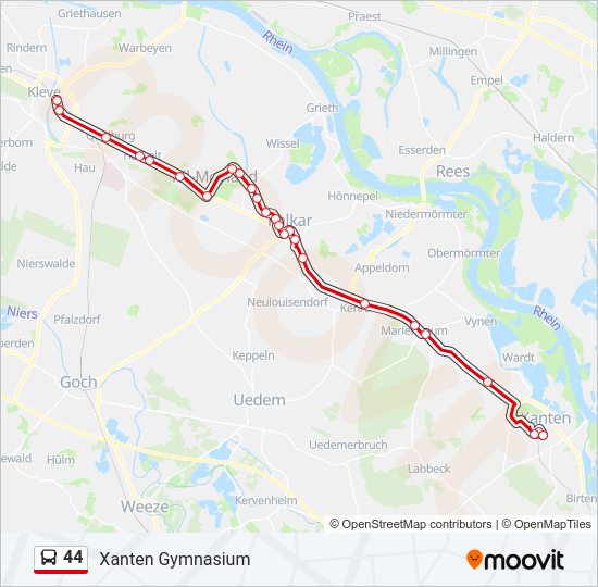 Buslinie 44 Karte