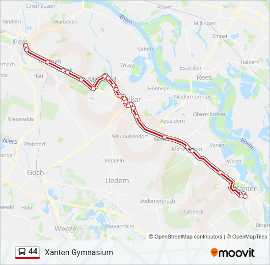 44 Bus Line Map