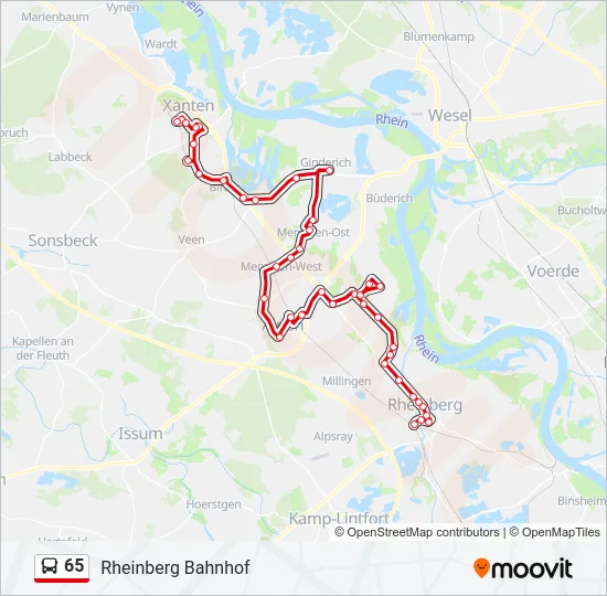 65 Bus Line Map