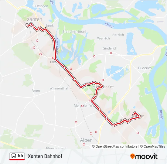 65 Bus Line Map