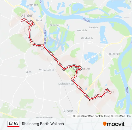 65 Bus Line Map