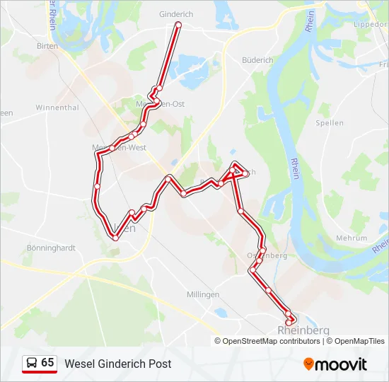 65 Bus Line Map
