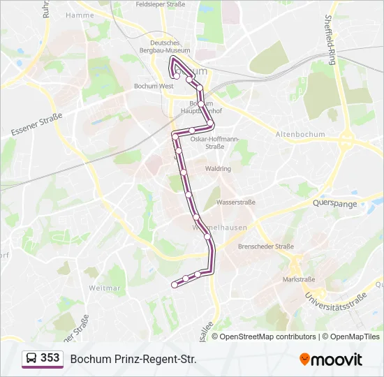 353 Bus Line Map