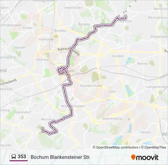 353 Bus Line Map