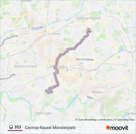 353 Bus Line Map