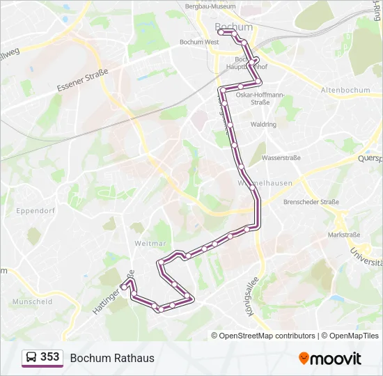 353 Bus Line Map