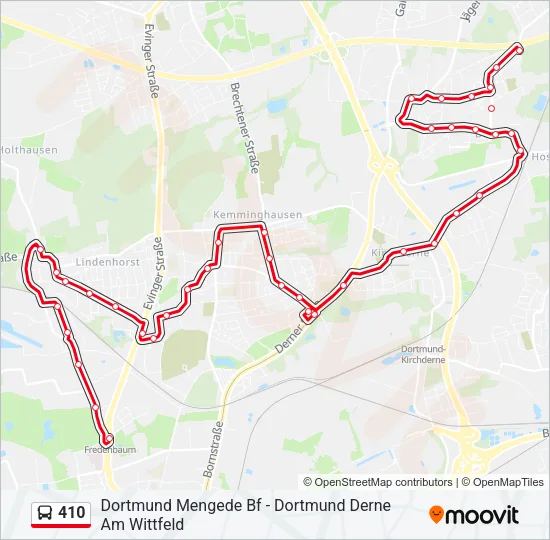 410 Bus Line Map