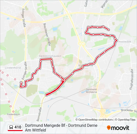 410 Bus Line Map