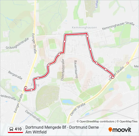 410 Bus Line Map