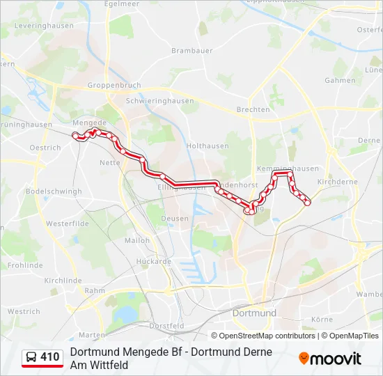 410 Bus Line Map