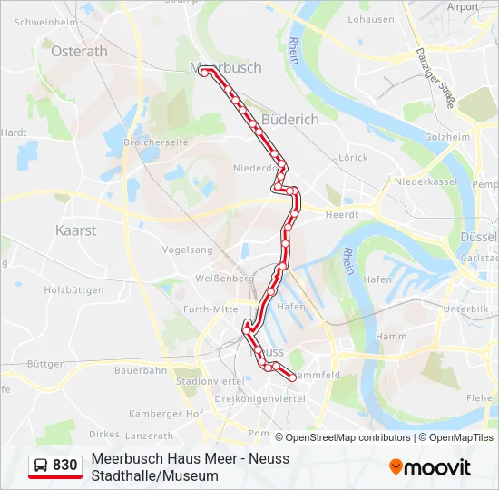 830 Bus Line Map