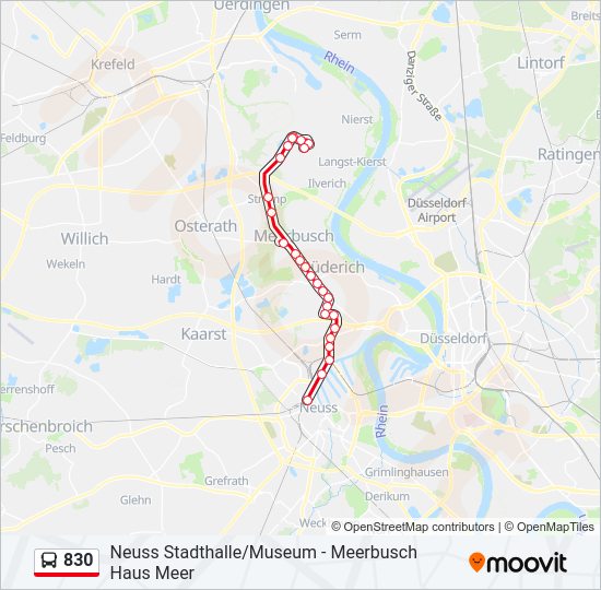 830 bus Line Map