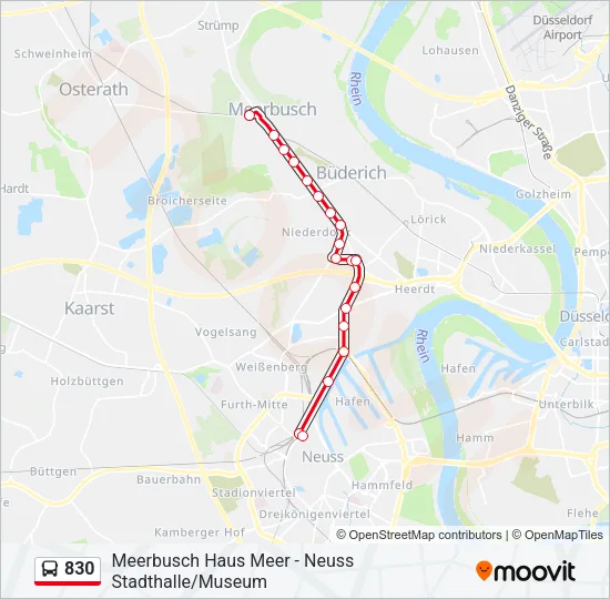 830 Bus Line Map
