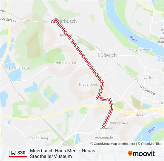 830 Bus Line Map