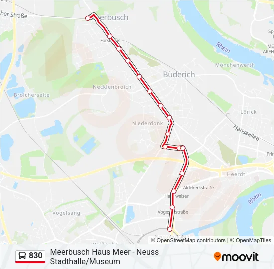 830 Bus Line Map