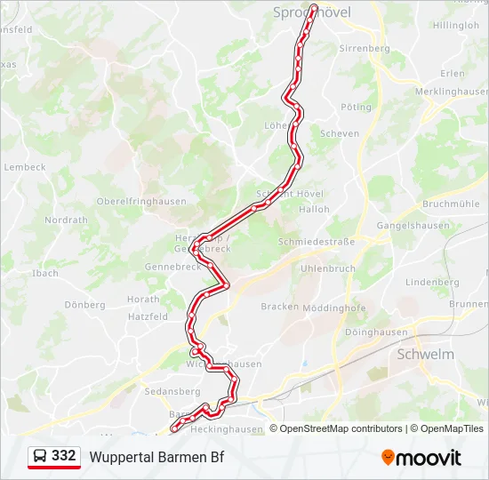 332 Bus Line Map
