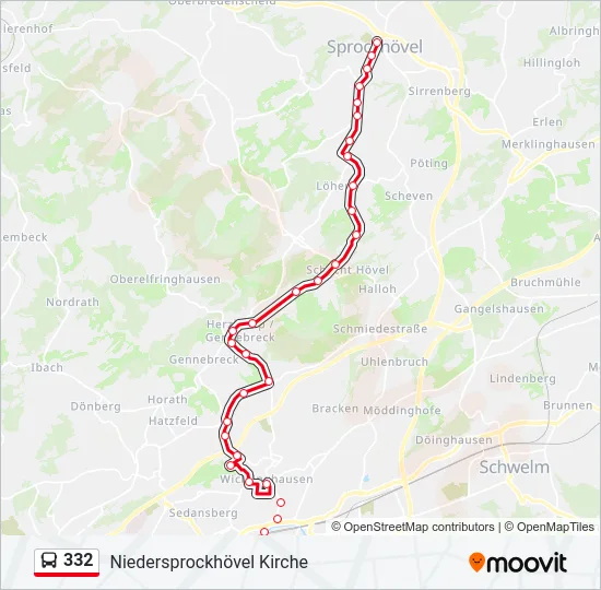 332 Bus Line Map