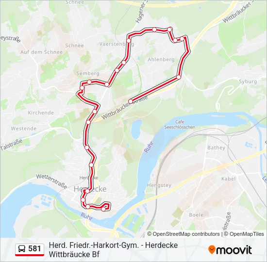 581 Bus Line Map