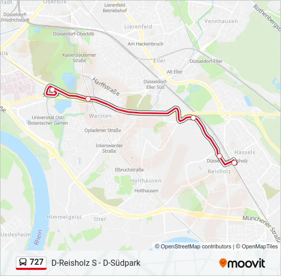 727 Bus Line Map