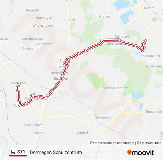 871 Bus Line Map