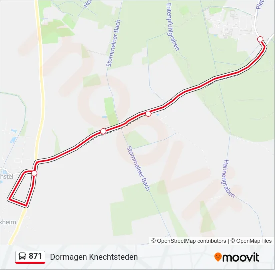 871 Bus Line Map