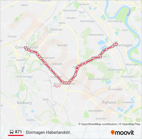 871 Bus Line Map