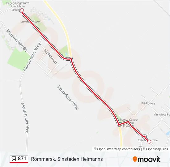 871 Bus Line Map