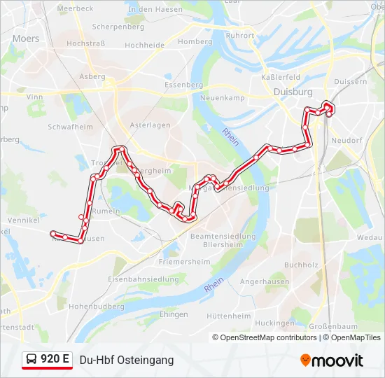 920 E Bus Line Map