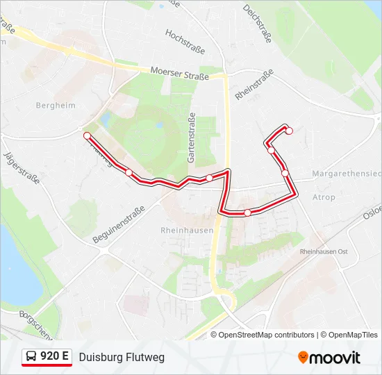 920 E Bus Line Map