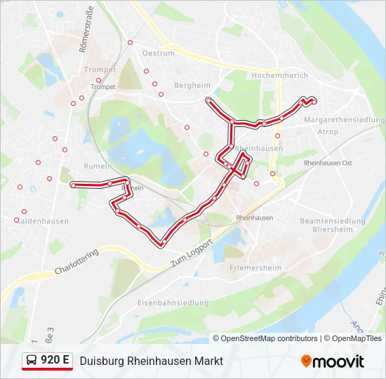 920 E Bus Line Map