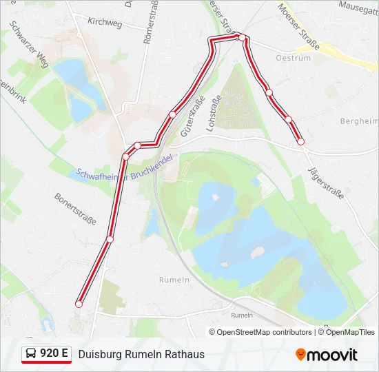 920 E Bus Line Map