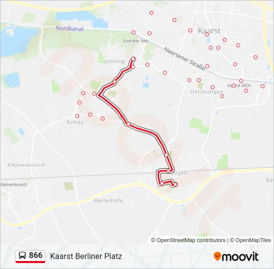 866 Bus Line Map
