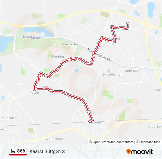 866 Bus Line Map