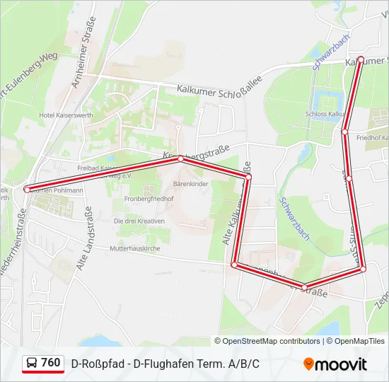 760 Bus Line Map