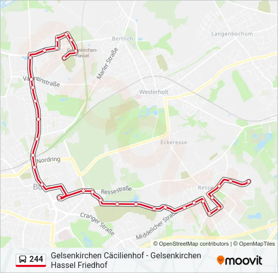 244 Bus Line Map