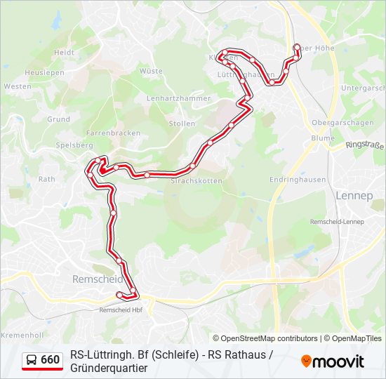 660 bus Line Map