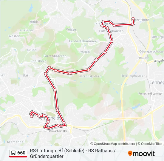 660 Bus Line Map